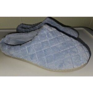 * Blue Fleece Hard Sole Slippers Ladies Medium Size 7 8